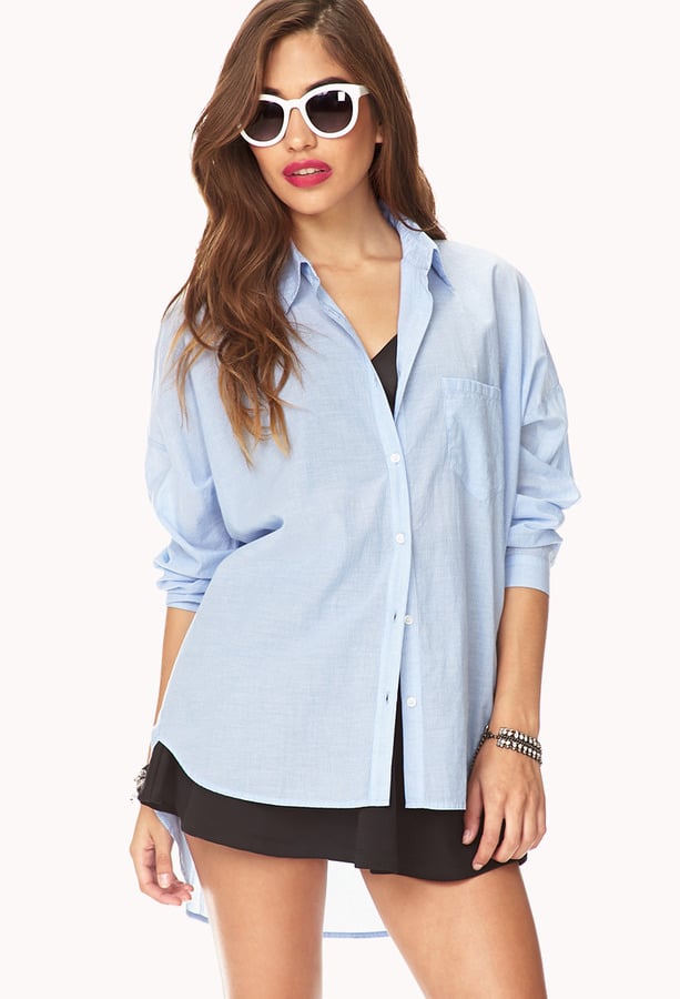 Forever 21 Oversize Blue Button-Down