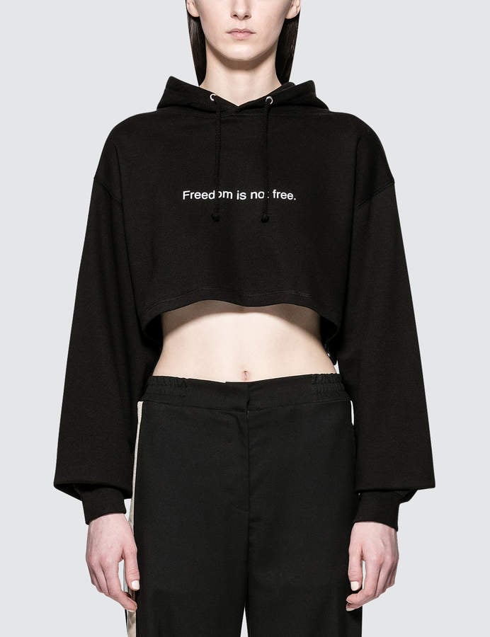 HBX Fuck Art, Make Tees Freedom Is Not Free Crop Hoodie