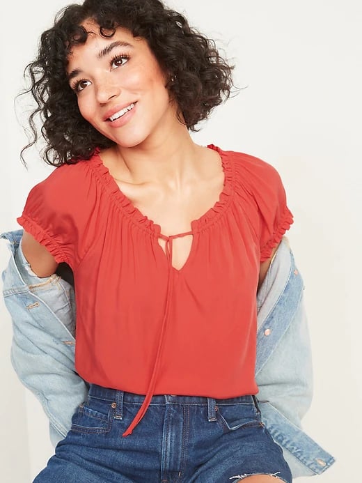 Old Navy Ruffled Tie-Neck Blouse