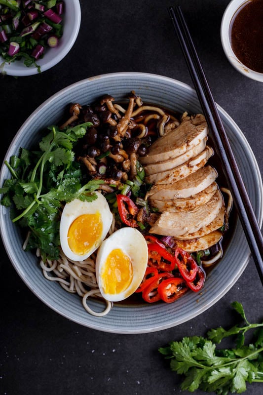 Roasted Chicken Ramen With Shimeji Mushrooms