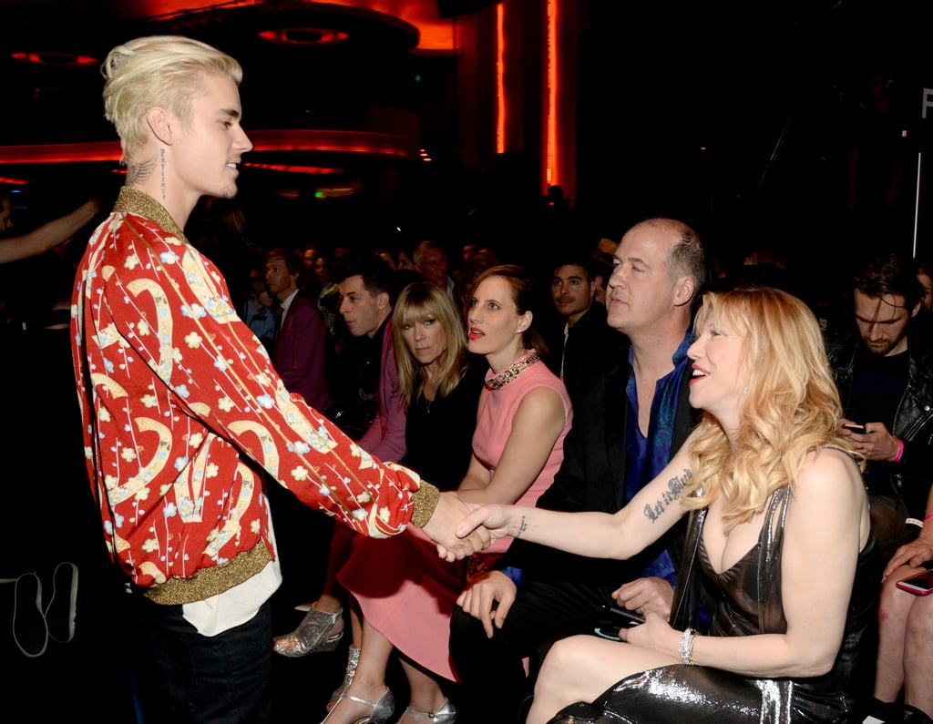 Pictured: Justin Bieber and Courtney Love