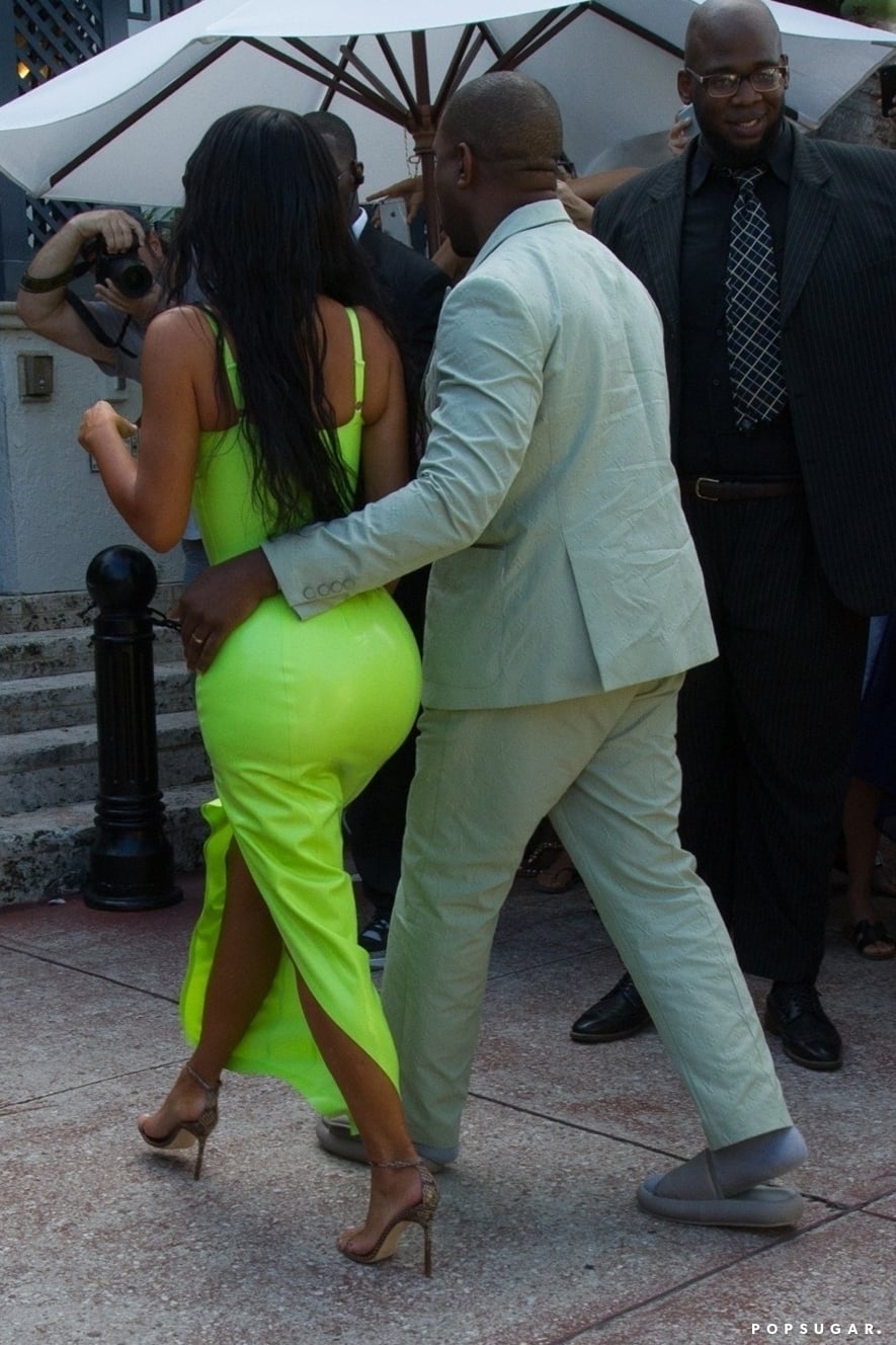 Kim Kardashian Green Dress at 2 Chainz's Wedding | PS Fashion