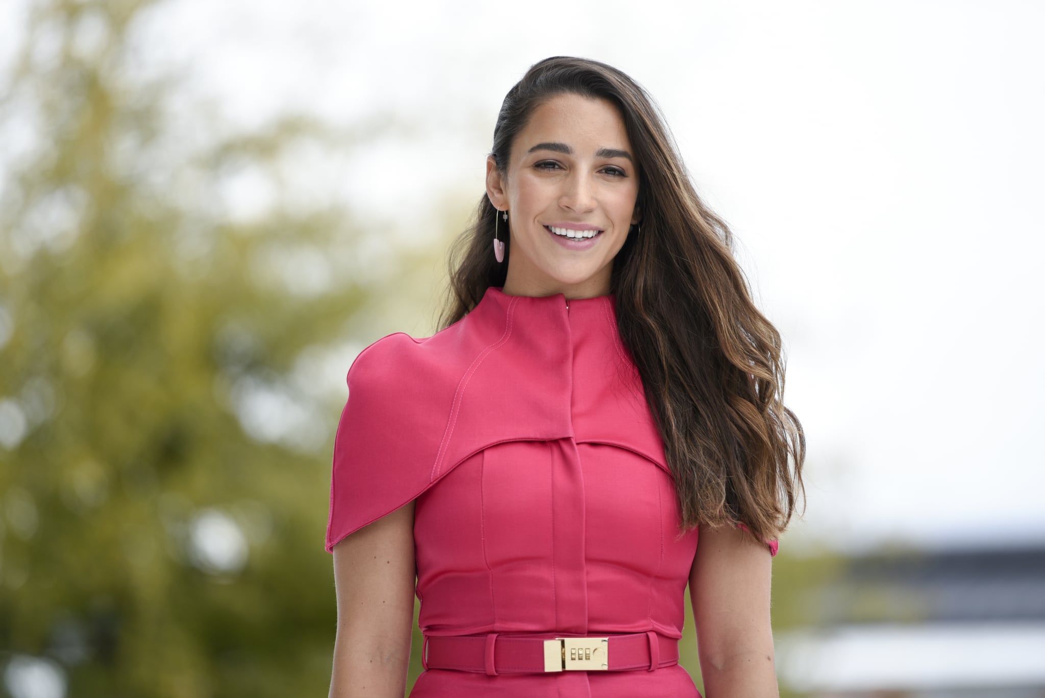 CUPERTINO, CA - MARCH 25: Olympian gymnast Aly Raisman poses for a photo during an Apple product launch event at the Steve Jobs Theater at Apple Park on March 25, 2019 in Cupertino, California. Apple announced the launch of it's new video streaming service, unveiled a premium subscription tier to its News app, and announced  it would release its own credit card, called Apple Card.  (Photo by Michael Short/Getty Images)