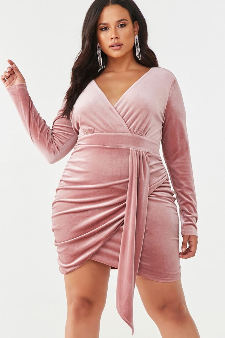 Aurora: Plus-Size Velvet Mini Dress 