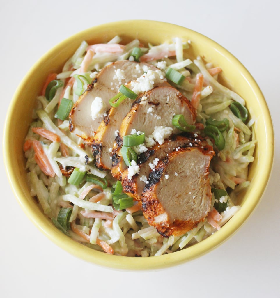 Lunch: Chicken Broccoli Slaw With Blue Cheese Yogurt Dressing