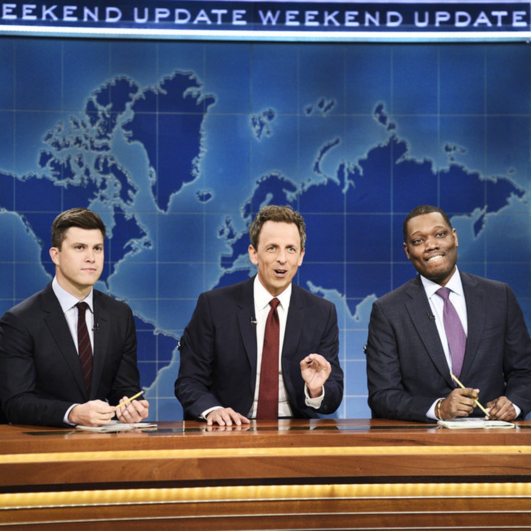 Seth Meyers On Snl Weekend Update October 2018 Popsugar Celebrity