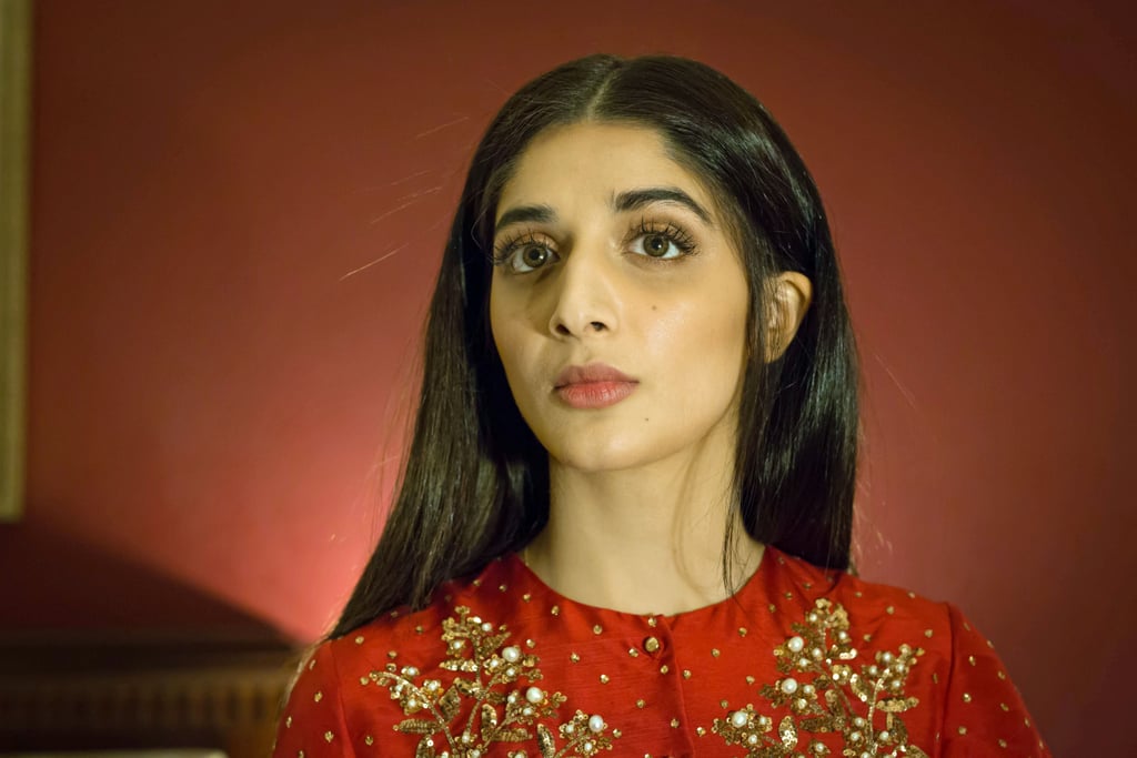 Mawra left the conceptualization of the look to Karuna and the star's stylist, Ania Fawad. "The idea was to keep it very young and traditional with an edgy twist, and I think they both did a fantastic job," the actress said.  
She wore a red angarkha and churidar, the former of which Mawra called "quintessentially Pakistani." However, the ensemble came from Muse (which is known for fusing traditional and more modern designs). "By changing the length and tweaking the designs, they made it edgy and contemporary," she gushed.
Karuna shared that her inspiration behind the makeup was Mawra's signature style: natural, youthful, fresh, and dewy.