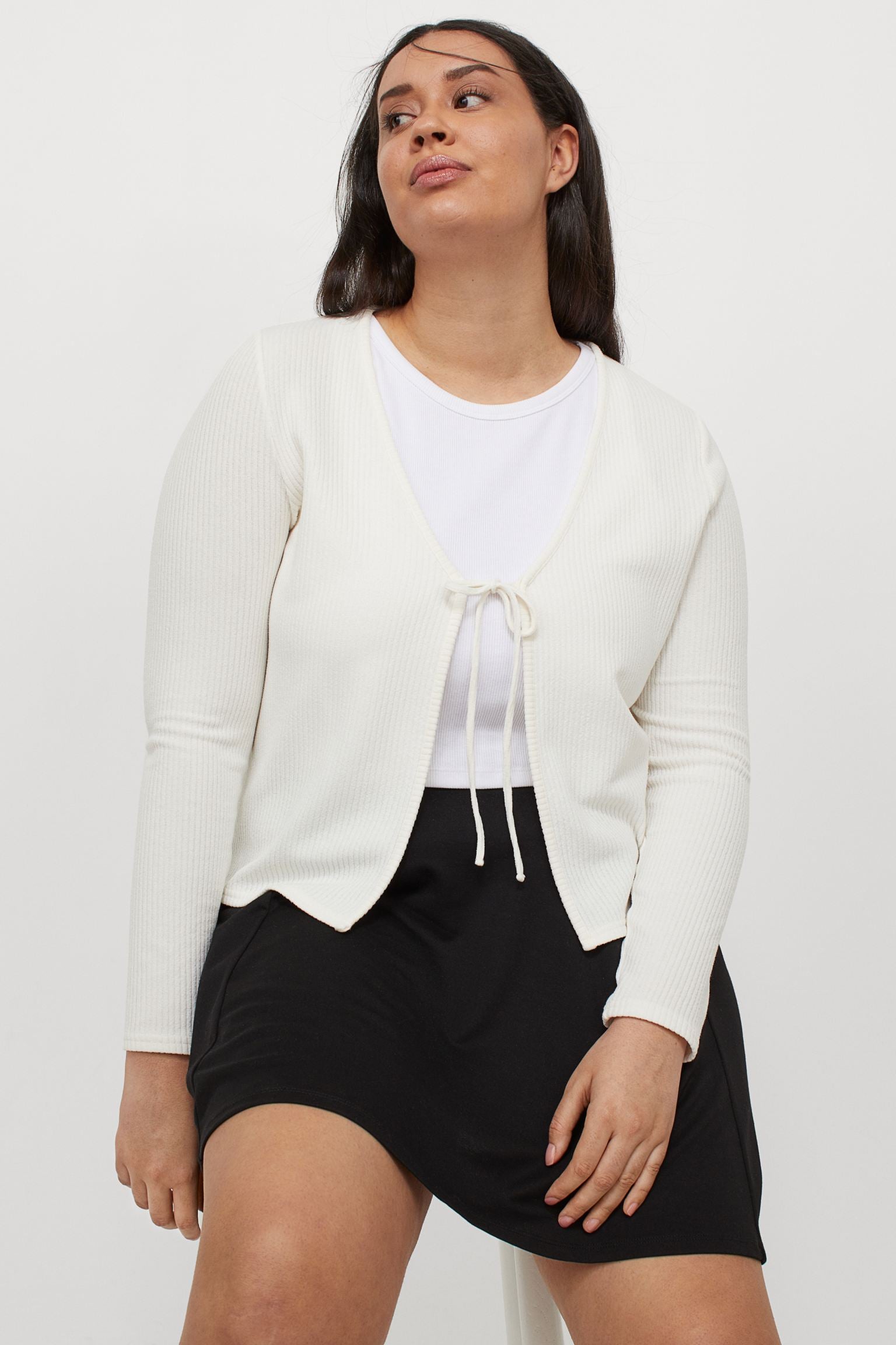 Plus size white best sale skirt h m