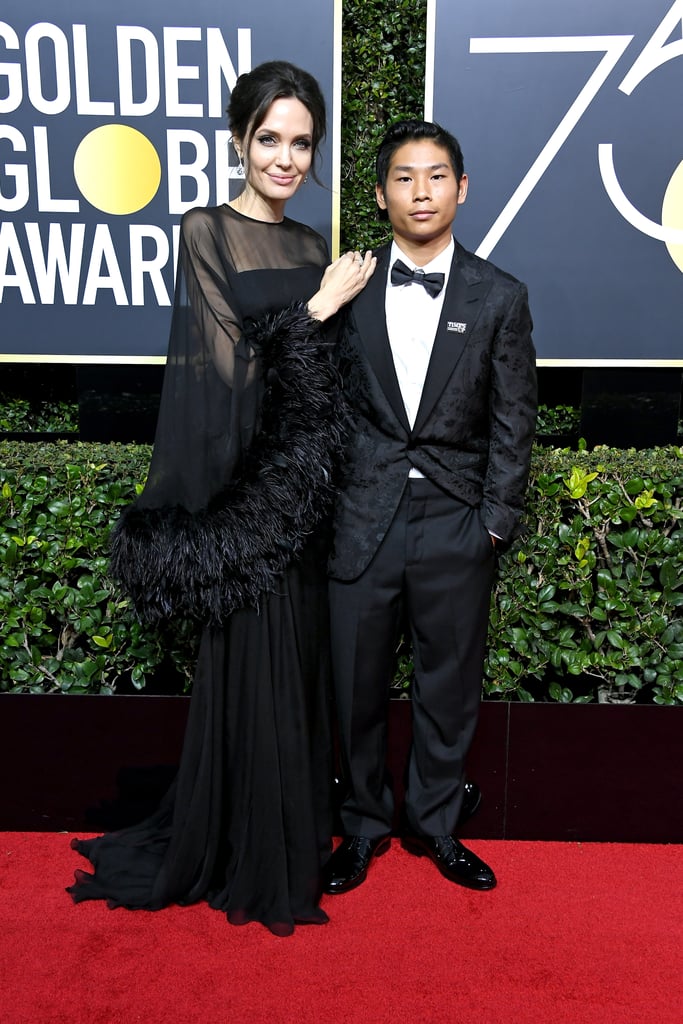 Angelina Jolie and Son Pax at the 2018 Golden Globes