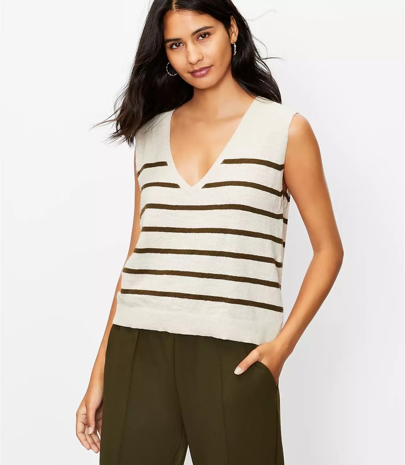 For Casual Fridays: Loft Striped Muscle Sweater Tank