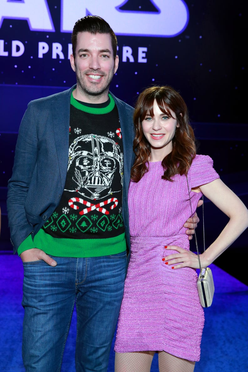 Drew Scott and Zooey Deschanel at the Star Wars: The Rise of Skywalker Premiere in LA