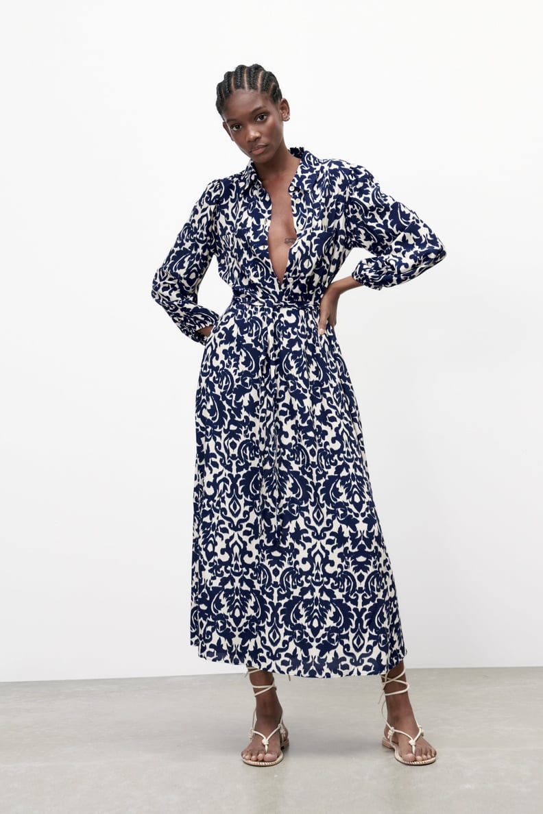 A Midi Dress: Zara Printed Midi Dress