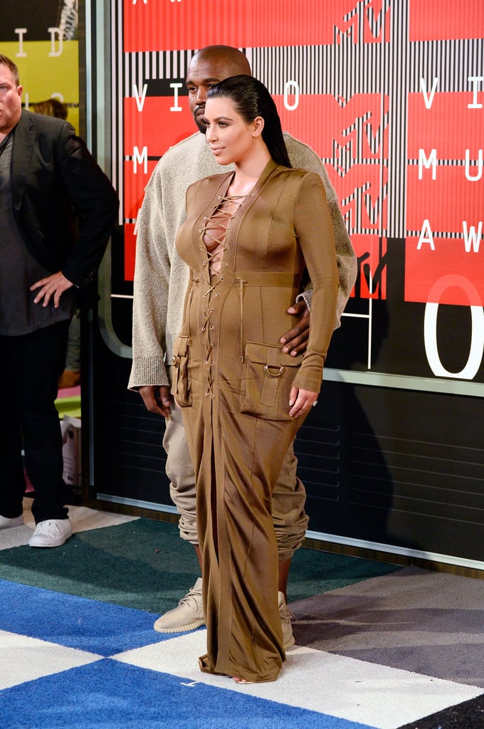 Kim Kardashian and Kanye West MTV VMAs Red Carpet 2015