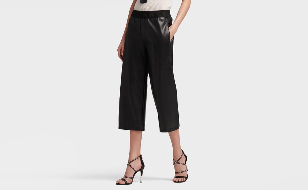 Donna Karan Pull On Faux Leather Pants