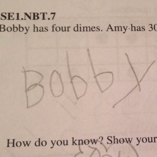 Boy Shows His Thinking on Homework Assignment