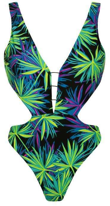 Kendall Kylie At Topshop Plunge Front Cut Out Swimsuit 85 