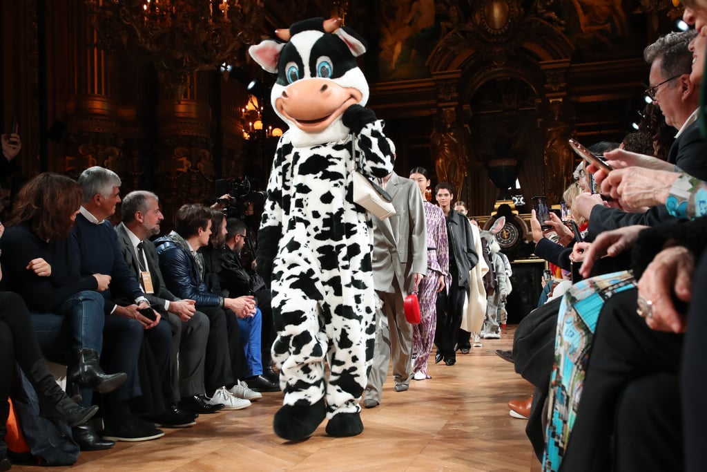 A Cow Character From the Stella McCartney Fall 2020 Water Runway at Paris Fashion Week