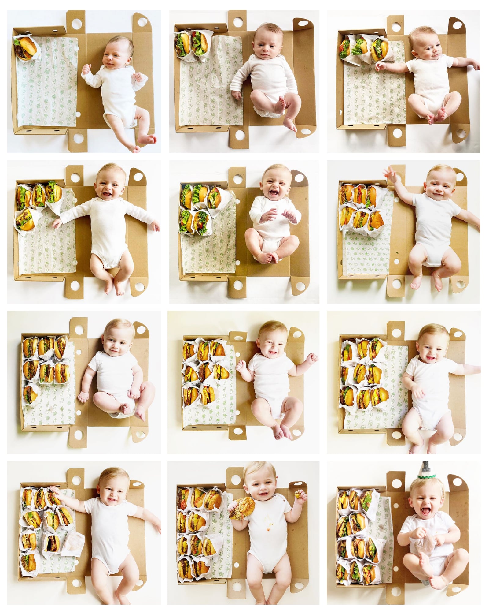 Baby in Atlanta Does Burger Monthly Milestone Photos POPSUGAR Family