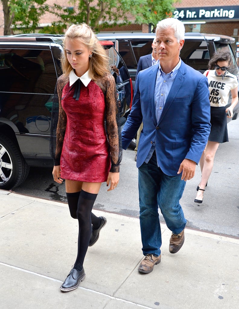 When Cara Combated Her Preppy Peter Pan Collar With Knee Socks . . .