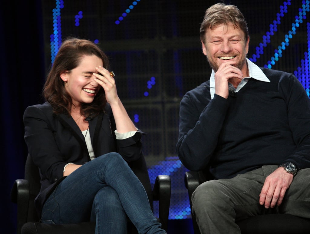 Emilia Clarke and Sean Bean
