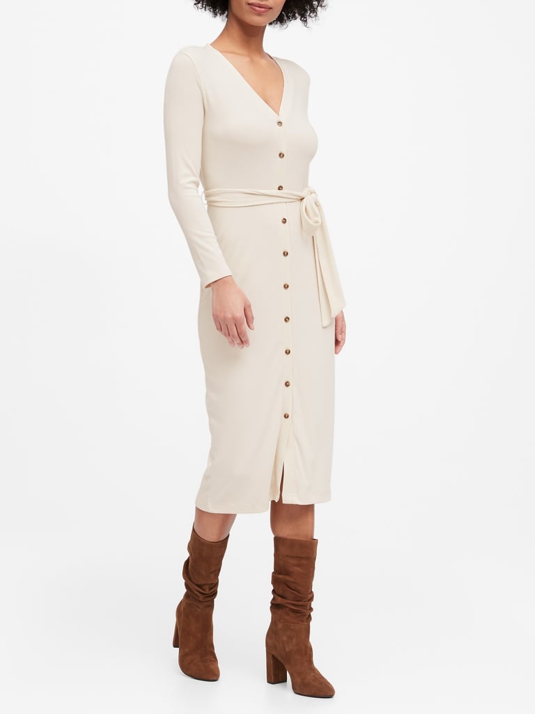 Banana Republic Ribbed Button-Down Dress | Editor-Favourite Sweater ...