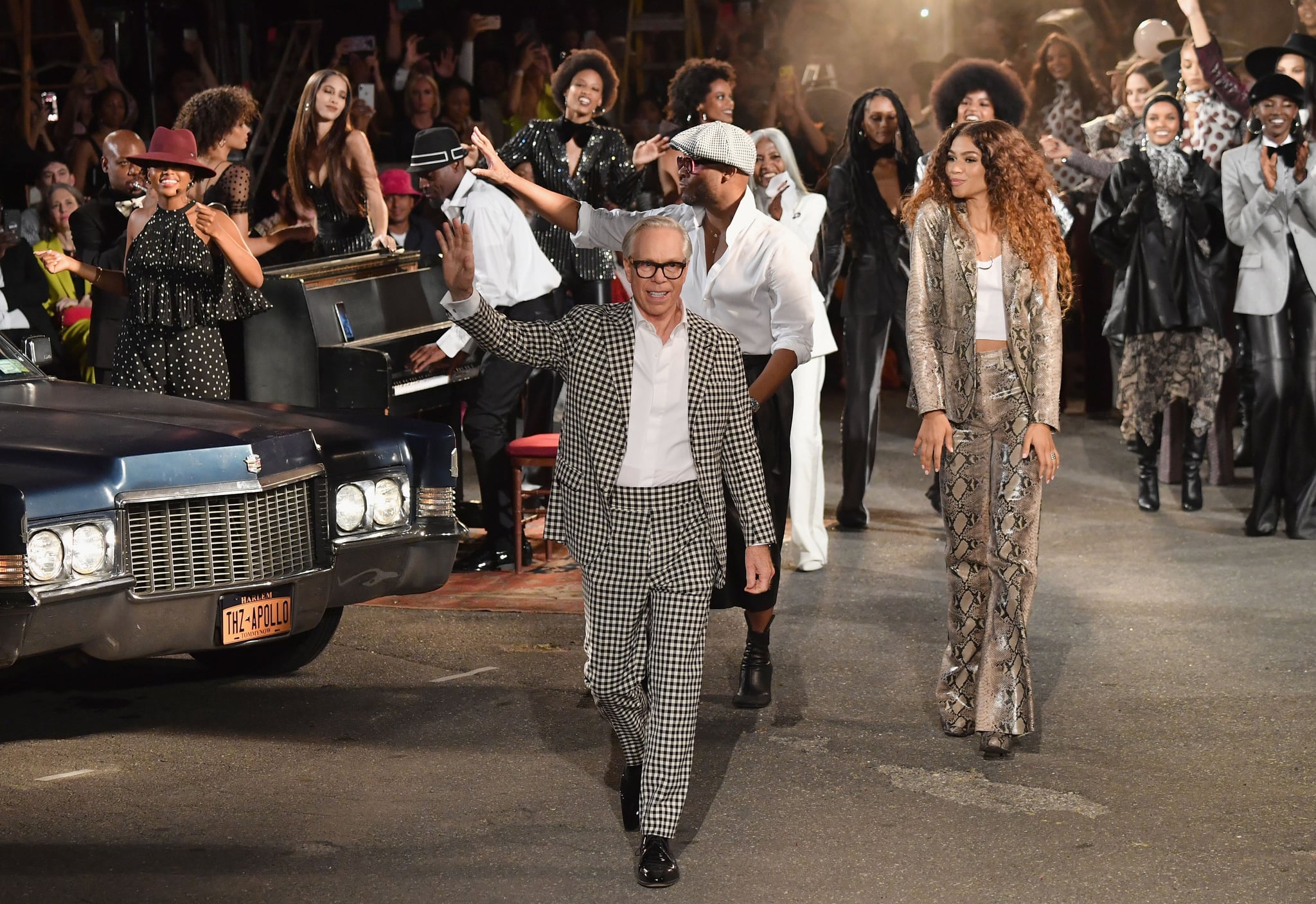 Designer Tommy Hilfiger and actress Zendaya walk the runway at the Tommy Hilfiger TommyNow fall runway show at the Apollo Theater on September 8, 2019 in New York City. (Photo by Angela Weiss / AFP)        (Photo credit should read ANGELA WEISS/AFP via Getty Images)