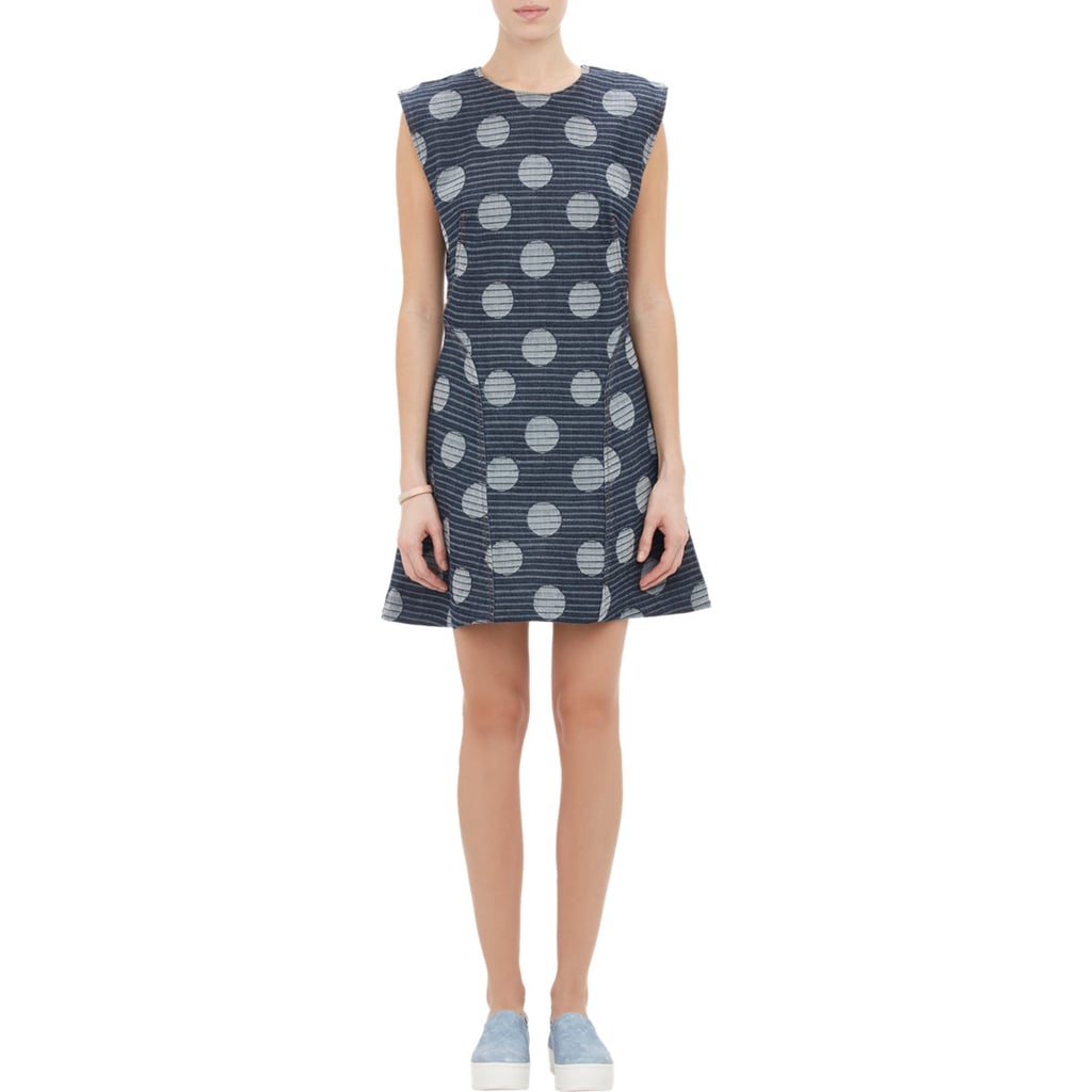 Kenzo Dots Stripes Jacquard Denim Dress Denim Dresses For Spring