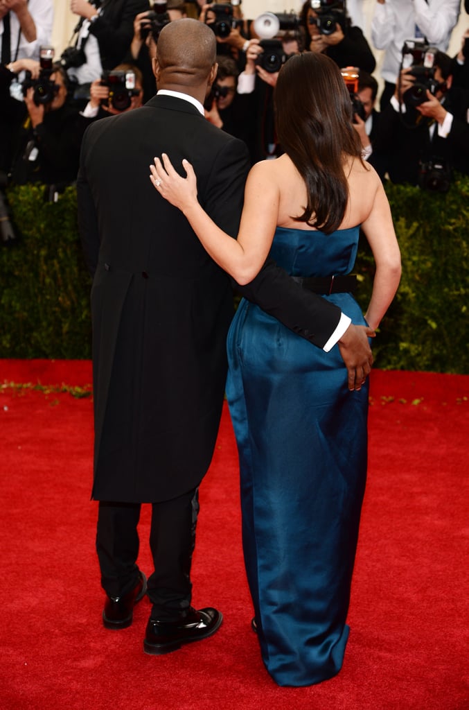 Kanye West got cheeky with Kim Kardashian on the carpet.