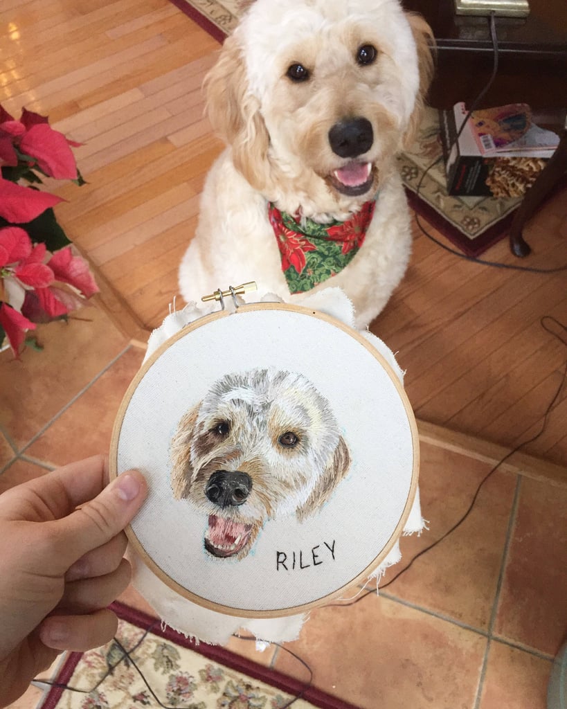 Embroidered Pet Portraits on Etsy POPSUGAR Family Photo 11