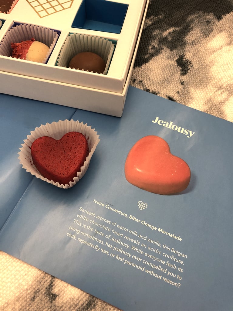 Jealousy Is Symbolized by a White Chocolate Heart Filled With Bitter Orange Marmalade