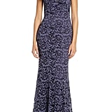 eliza j embroidered lace trumpet gown