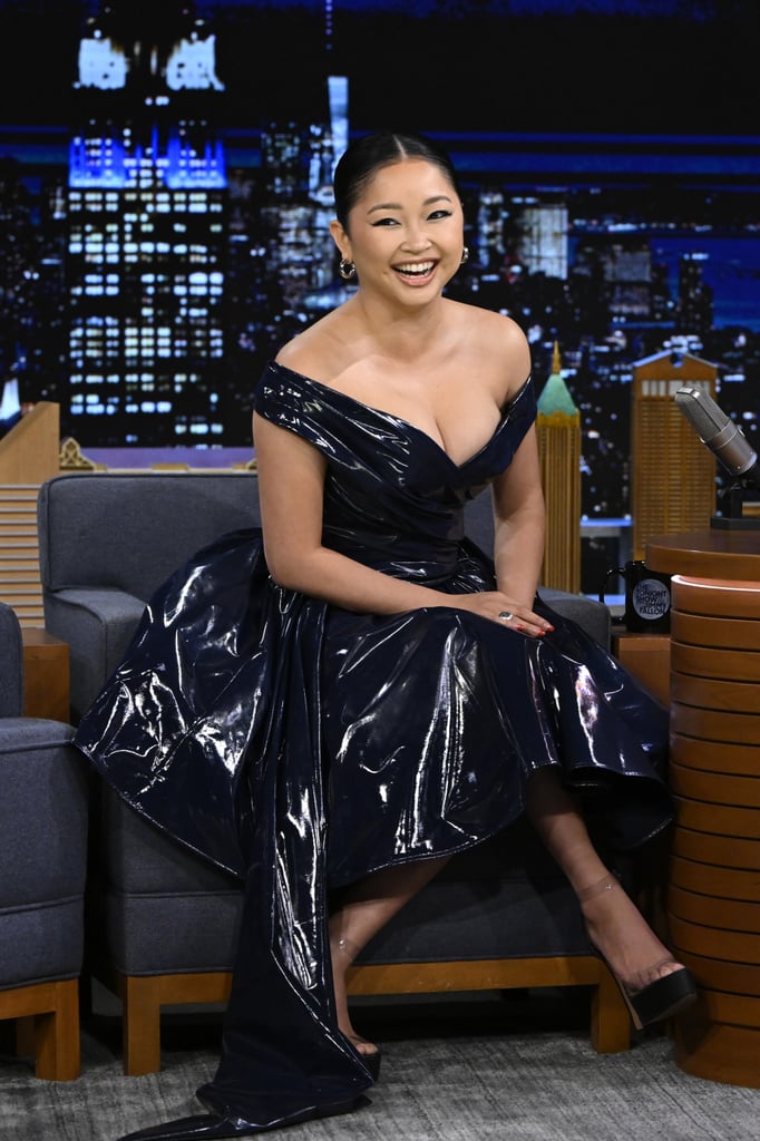 Lana Condor's Latex Christian Siriano Dress on Tonight Show