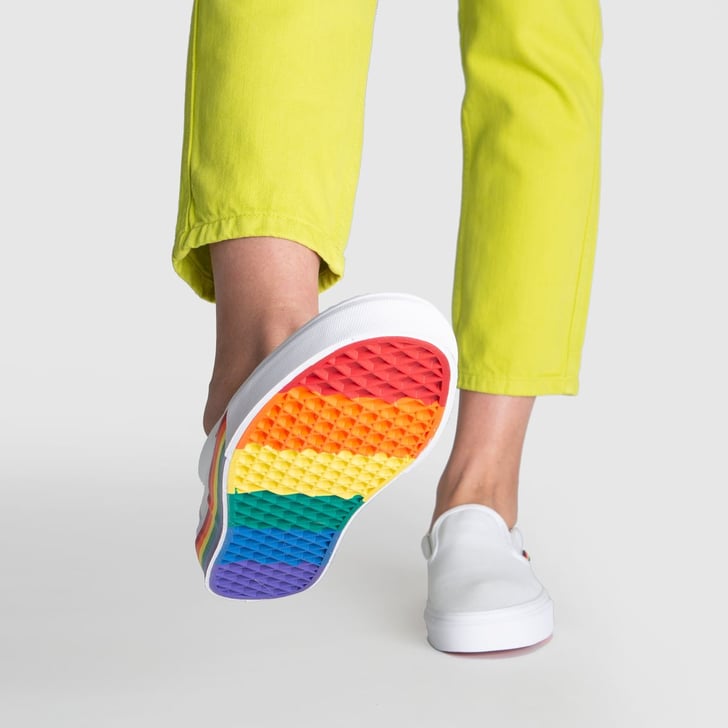 Vans White Classic Slip-On Rainbow Trainers | Best Rainbow Trainers For ...
