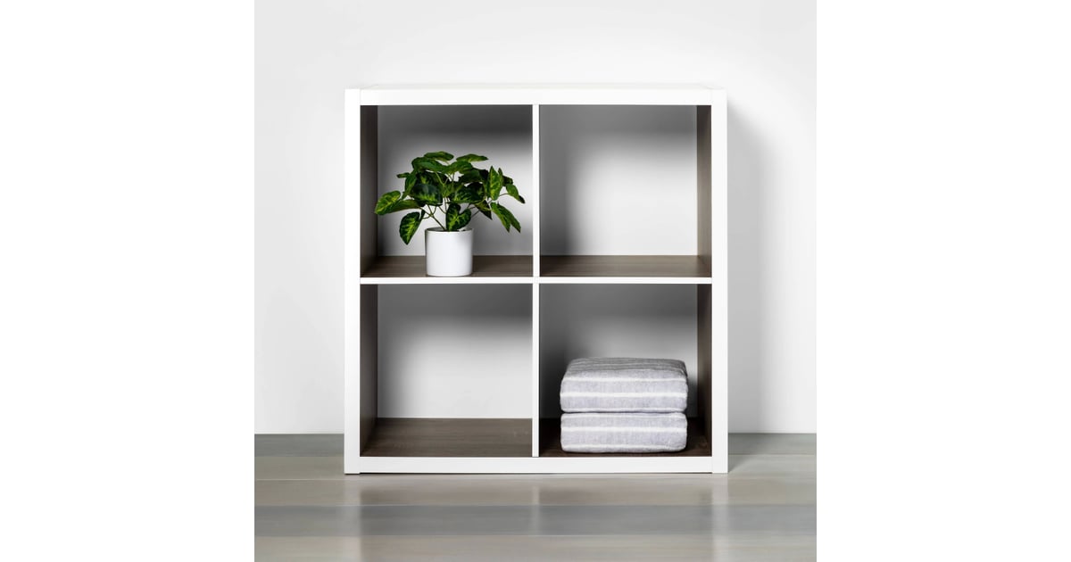 Four Cube Storage Organizer in White With Wood Accents Best