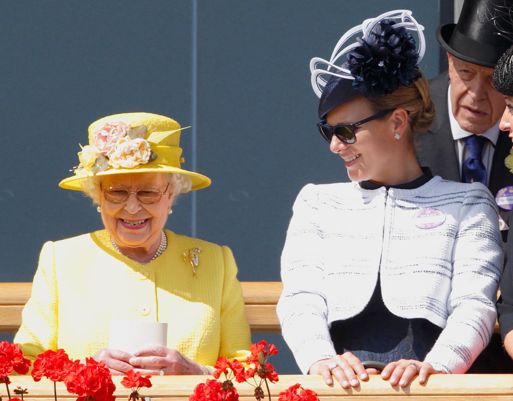 The queen shared a laugh with her oldest granddaughter, Zara Tindall, at the Royal Ascot in 2015.