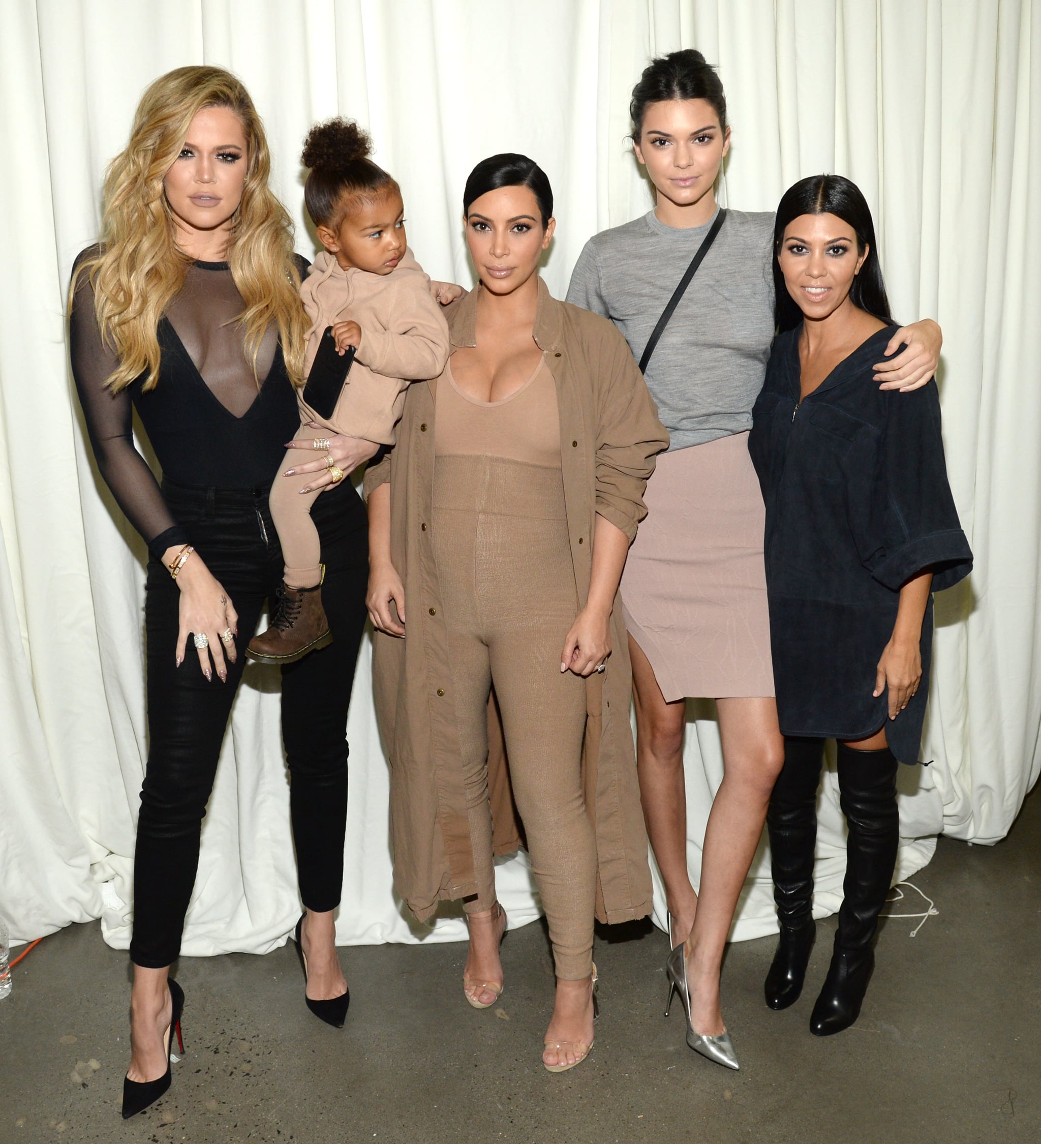 Kim Kardashian and North West at Yeezy Season Fashion Show | Celebrity