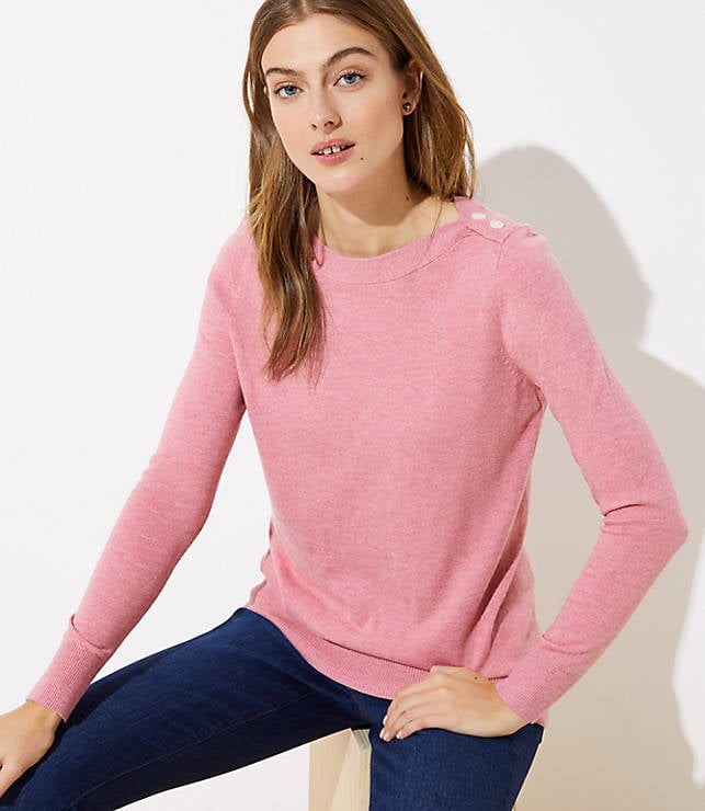 Shoulder Button Tunic Sweater