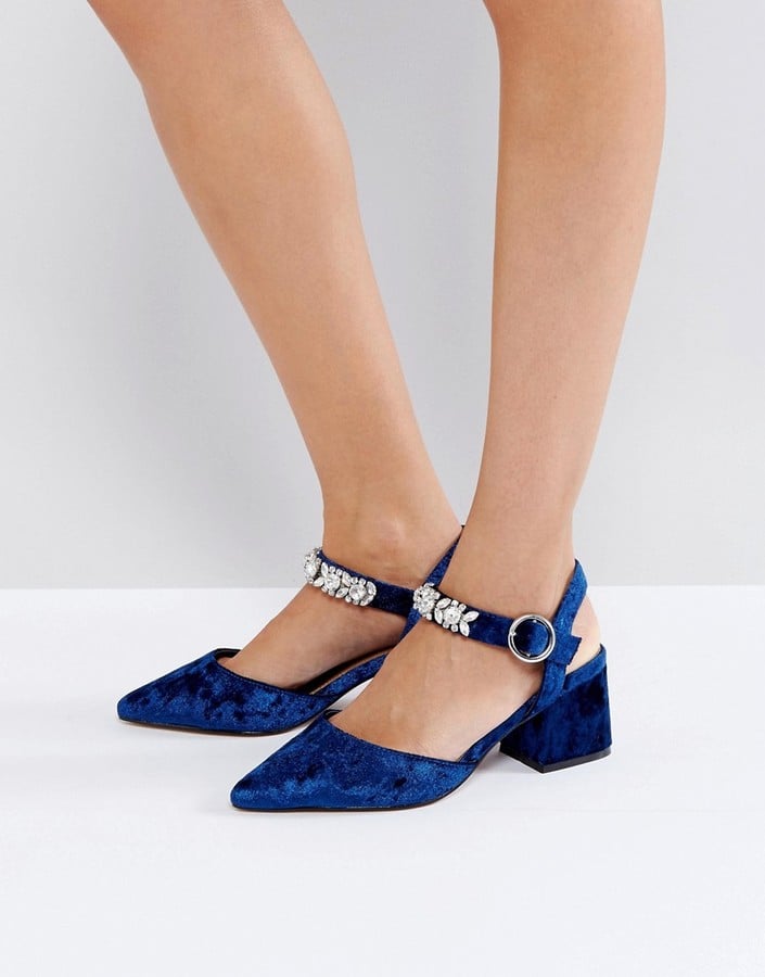 embellished mid heels