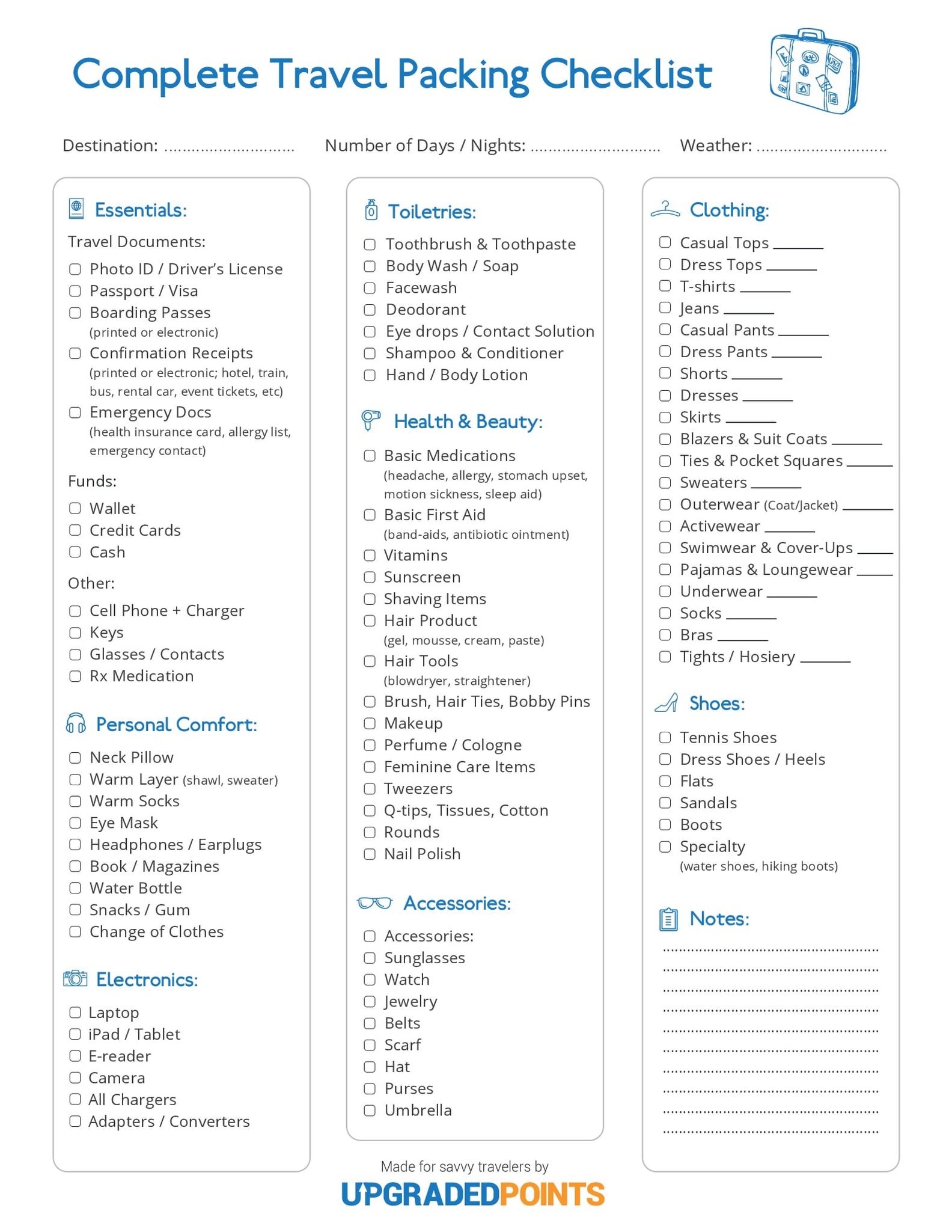 Free Printable Packing Checklists | PS Smart Living
