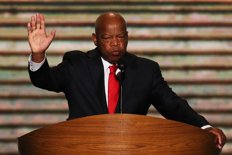 CHARLOTTE, NC - SEPTEMBER 06:  U.S. Rep. John Lewis (D-GA) speaks on stage during the final day of the Democratic National Convention at Time Warner Cable Arena on September 6, 2012 in Charlotte, North Carolina. The DNC, which concludes today, nominated U