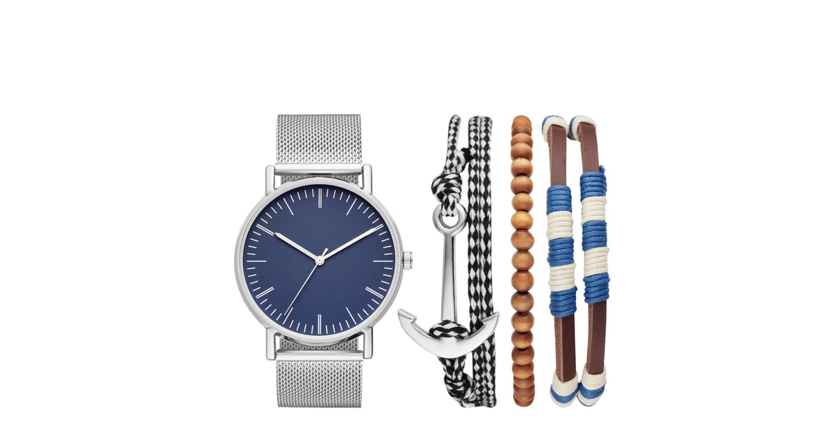 Goodfellow & Co Men's Nautical Mesh Strap Watch Set The Best 2019