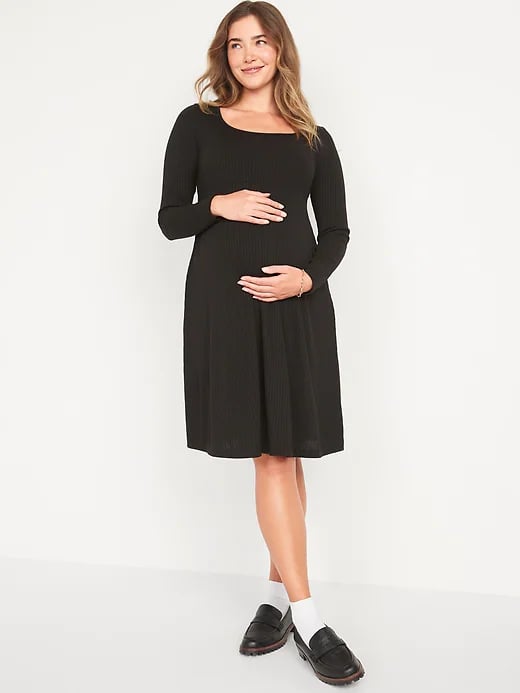 Old Navy Maternity Fit and Flare Square-Neck Rib-Knit Dress