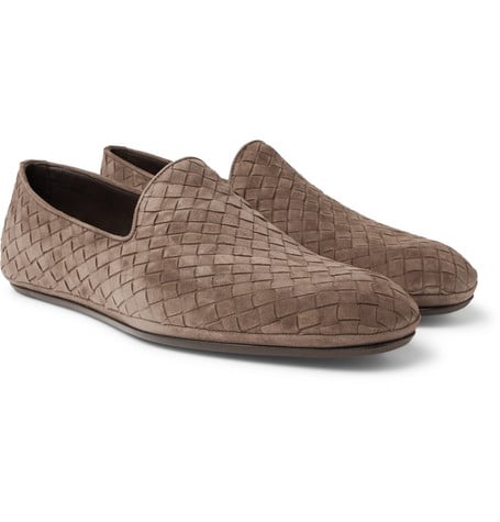 Bottega Veneta Steel Intrecciato Suede Fiandra Slipper