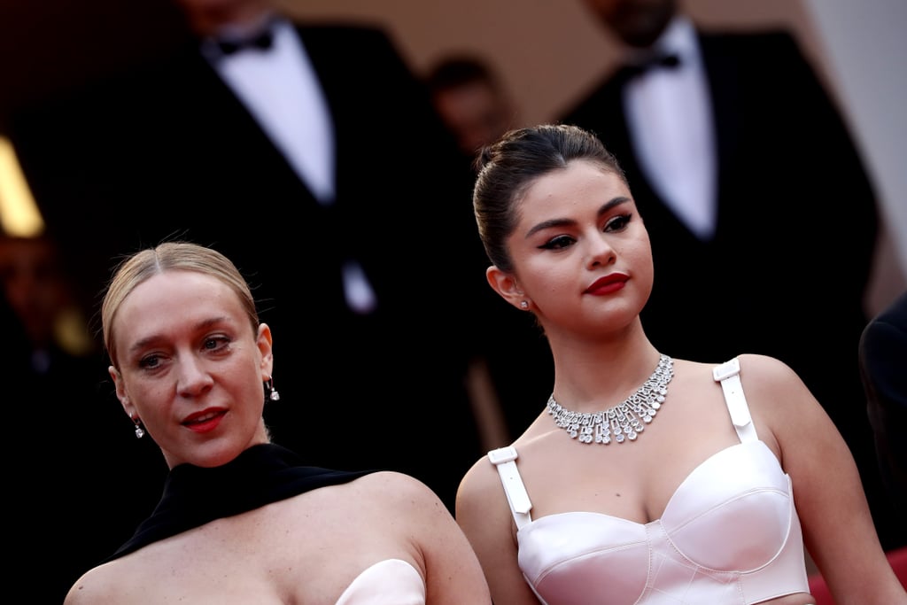Selena Gomez Louis Vuitton Crop Top and Skirt at Cannes 2019
