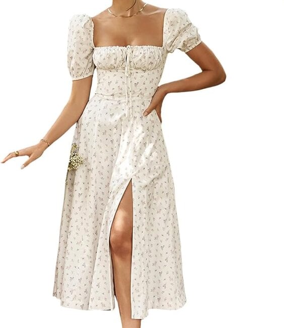 Dmoyala Women's Floral Corset Maxi Dress