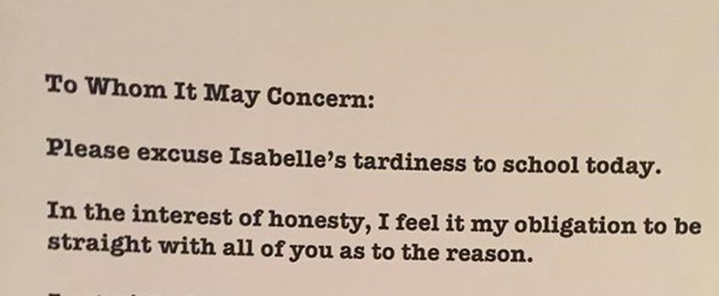 Dad Writes Bruce Springsteen School Excuse Note