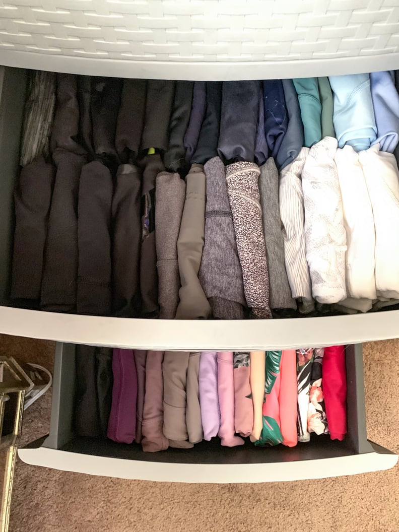 Running on Lentils: Five Tips for Organizing Fitness Clothes  Clothes storage  organizer, Closet clothes storage, Clothes organization