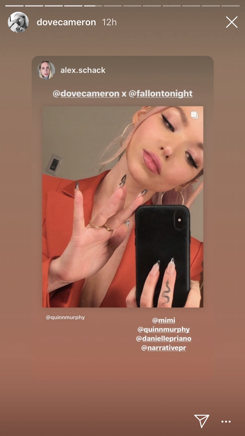 Dove Cameron's Black-Tipped French Manicure