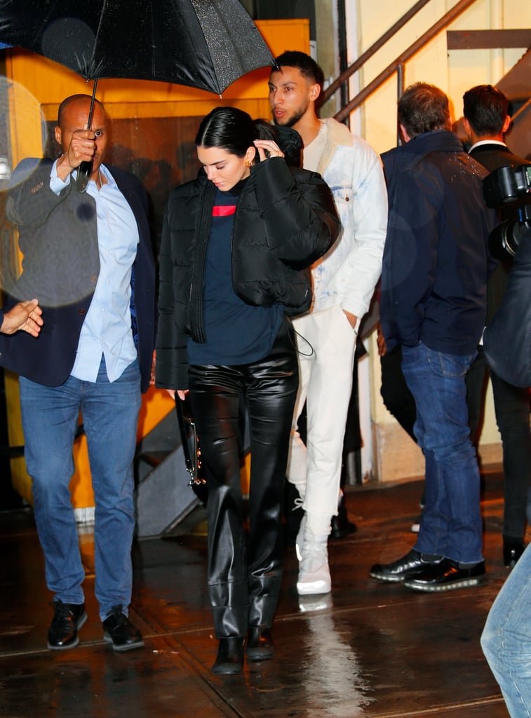 Kendall Jenner Leather Pants With Ben Simmons | POPSUGAR Fashion UK