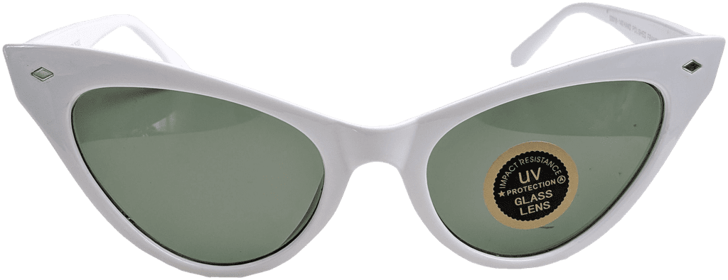 White UV Protected Cat With Sunglasses